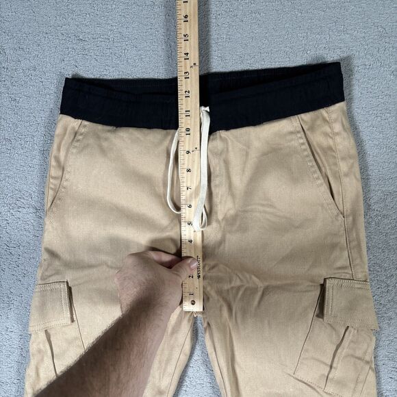 NWT MNML Cargo II Pants Women’s Size L Stretch Drawstring Tan Khaki - Picture 5 of 11